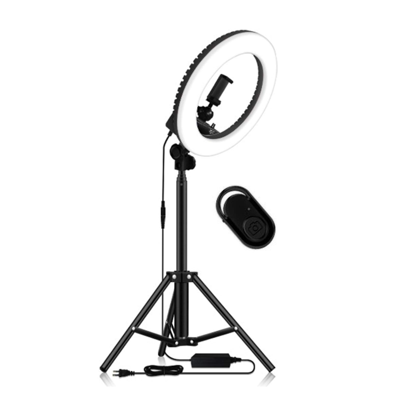Luce LED Anello Treppiedi Luce per Selfie LED 14" con Treppiede da 170cm e Phone Holder, Telecomando Wireless, Lampada Led LED Dimmerabile per Youtube, tik tok, Trucco, Fotografia,Nero