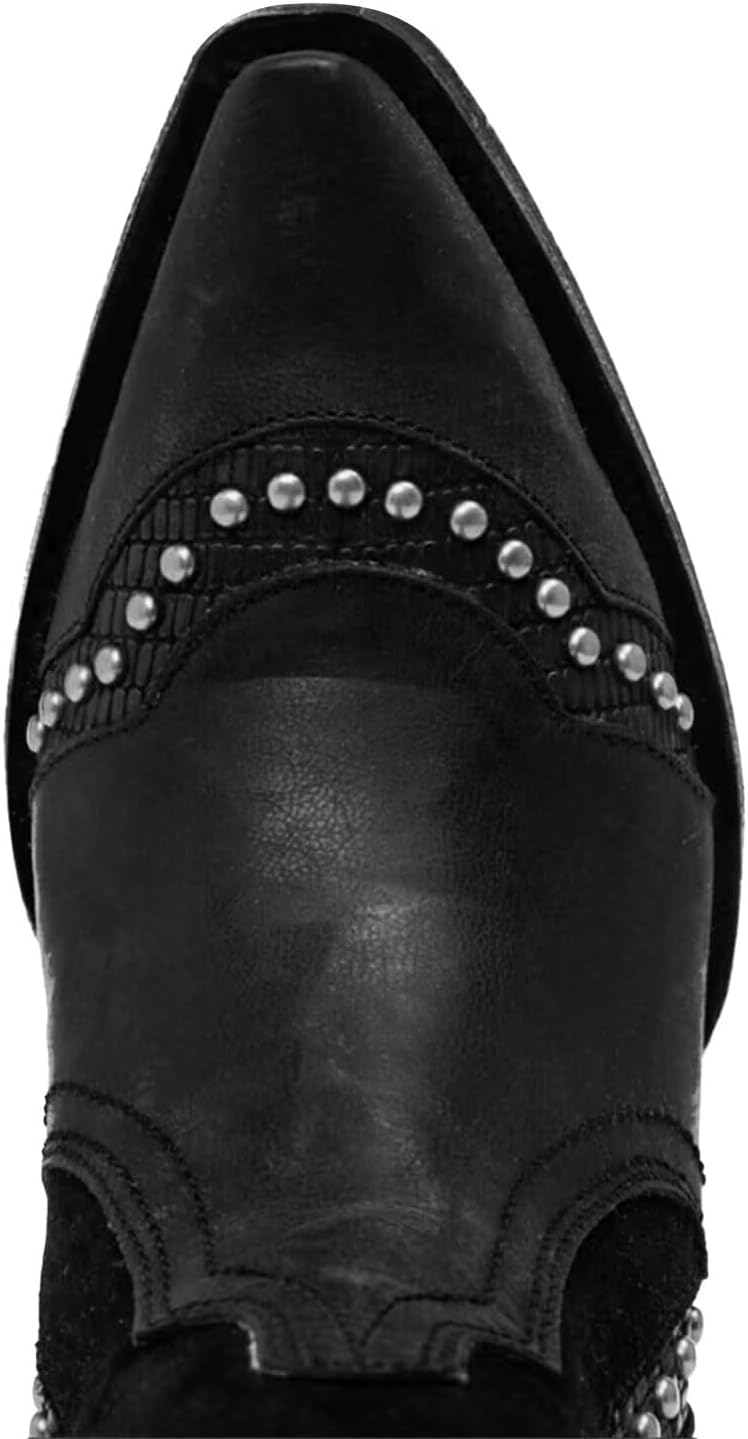 Agodor Cowboy Boots For Women, Cowgirl Ladies Mid Calf Boots with Classic Studded, Pointed Toe Chunky Heel Pull On Fashion Dress Wedding Western Booties - Image 8