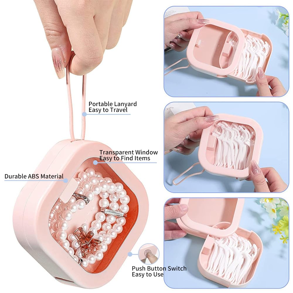 Bekasa Lot De 4 Boîtes De Rangement Pour Chouchous à Cheveux, Porte-chouchou Portable, Petite Boîte De Rangement De Voyage Avec Couvercle Pour Cotons, écouvillons, Fil Dentaire, épingles à Cheveux