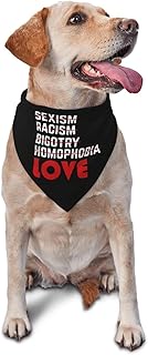 Anti Prejudice and More Love Triangle Dog Bandana Scarf Accessories for Pet Bibs