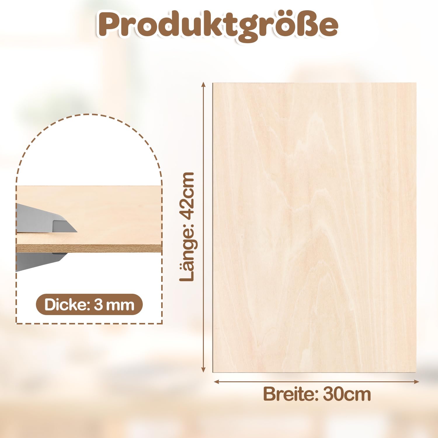 Pannello in compensato da 3 mm, 420 x 300 mm, 30 pezzi, in legno di tiglio, per modellismo, taglio laser, incisione laser, legno, bruciatura, pittura, pittura a olio fai da te