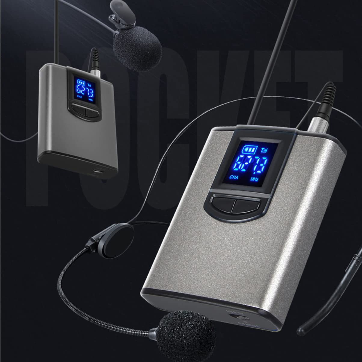 Kisangel Microfono Wireless Portatile con Clip per Collo per Insegnanti e Formatori Multifunzionale Compatibile con Computer e Console Audio