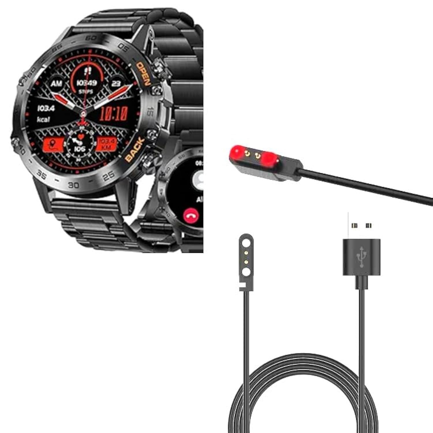 USB Cable for LIGE K52/SUNKTA K52/Linwear K52/EIGIIS K52 Smart Watch, Magnetic Replacement Charger Compatible for K52 Smart Watches