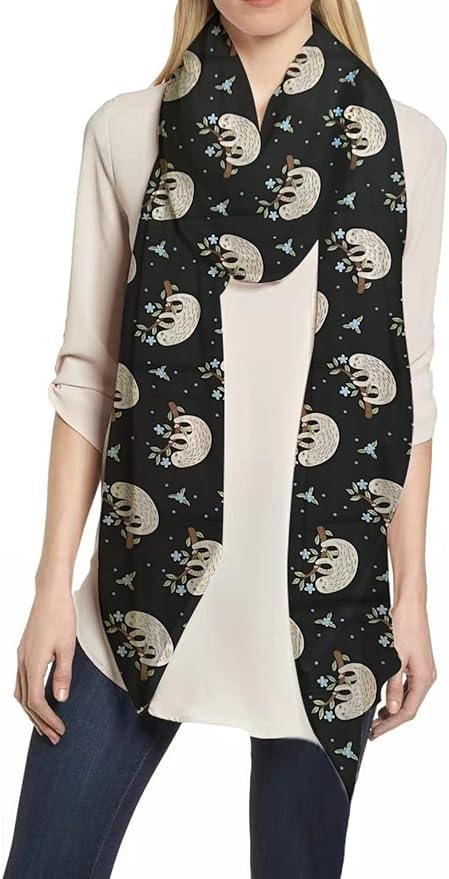 Sciarpa Donna Lina &amp; Lily Con Stampa Stelle - Foulard Leggero 90x180cm In Poliestere, Stola Multiuso