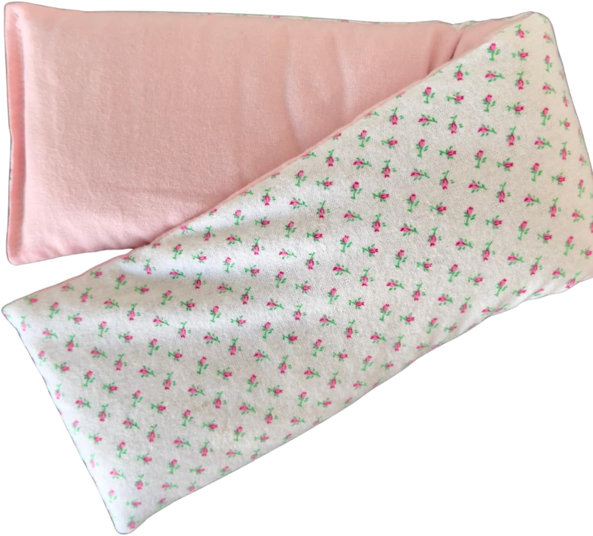 Microwavable Hot and Cold Pack Heating Pads, Flax Seed and Herbal Packs, 3 Sizes, Pink Vintage Floral Flannel (5" x 23")