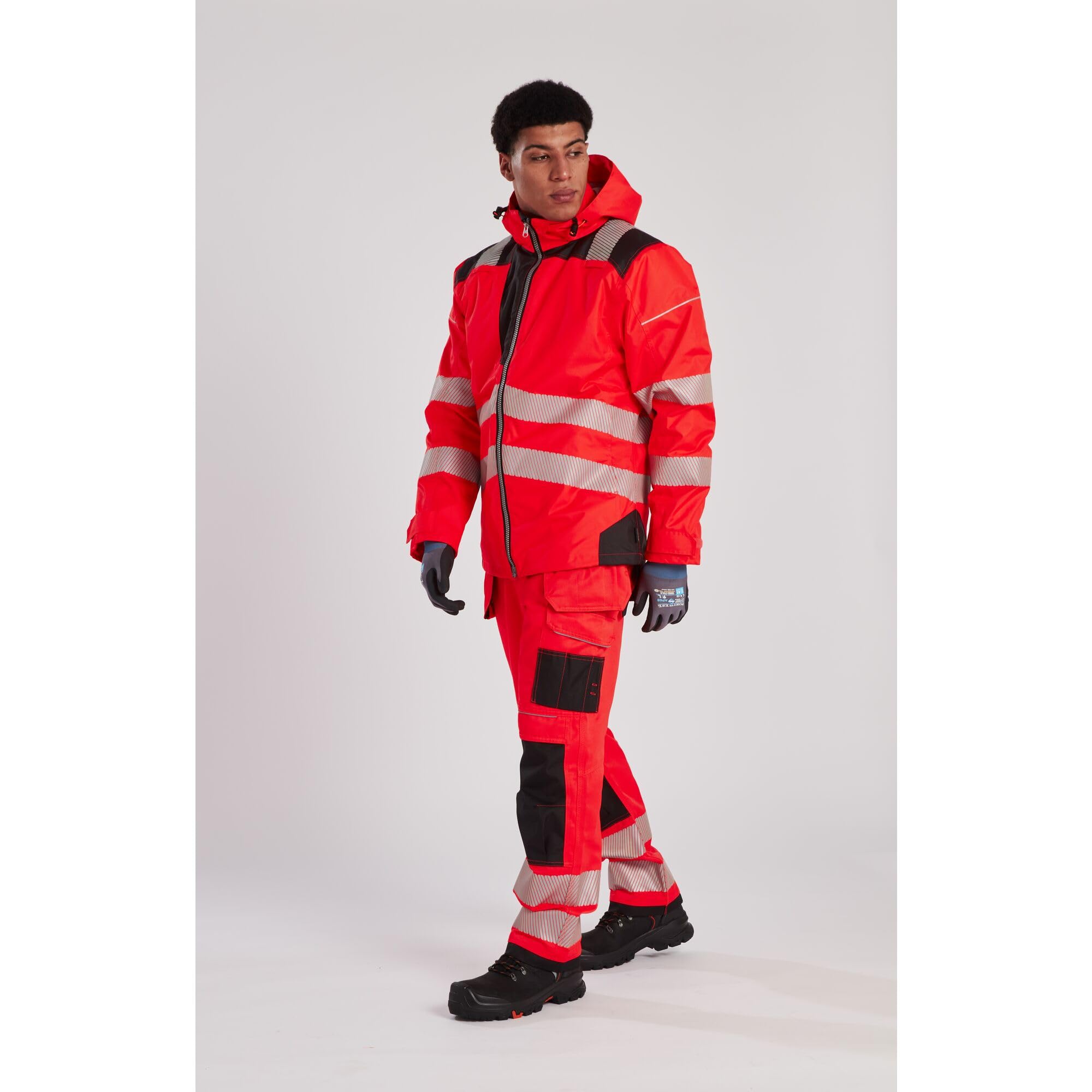 Portwest AmazonUkkitchen T501YER Vision - Pantaloni con Fondina ad Alta visibilità,