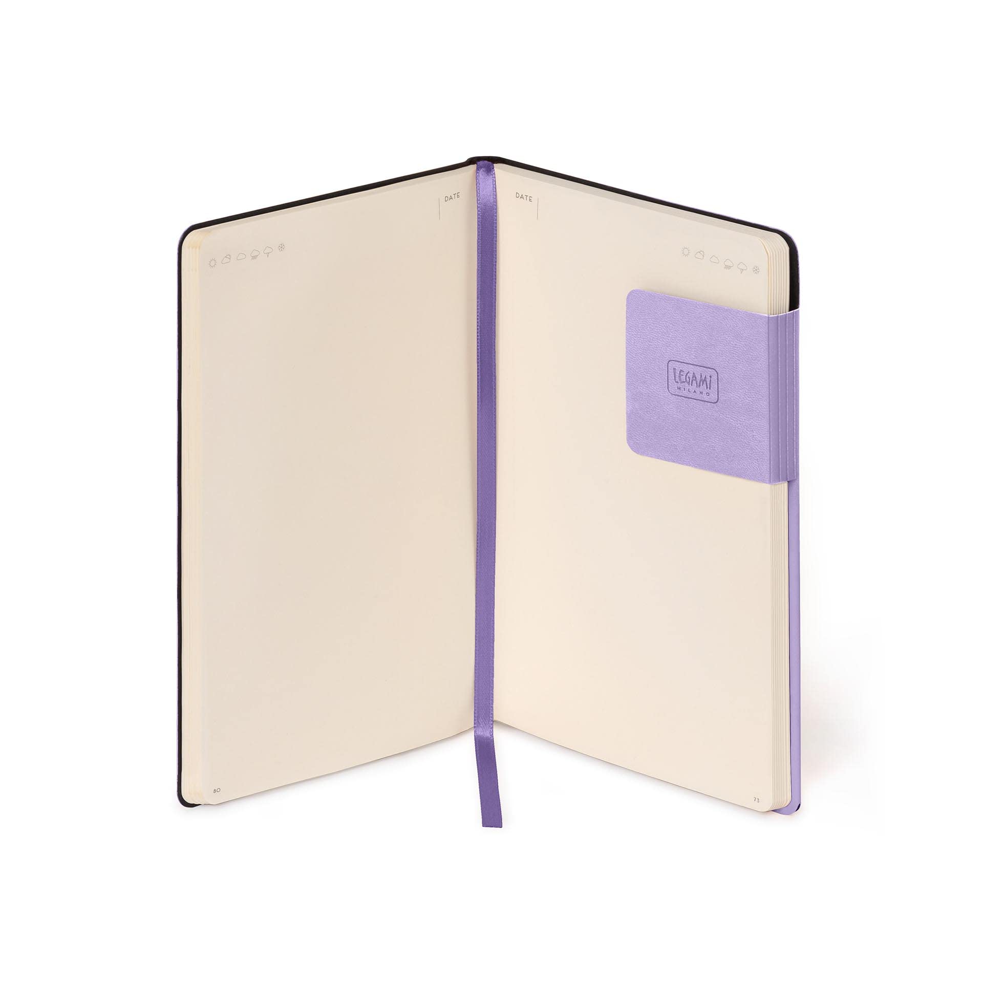 Legami - Beyaz sayfalı not defteri, orta, 192 sayfa, yumuşak poliüretan kapak, FSC® sertifikalı kağıt, fildişi renkli kağıt, 90 g/m², aylık planlayıcı, adres defteri, yer imi, 13 x 21 cm,