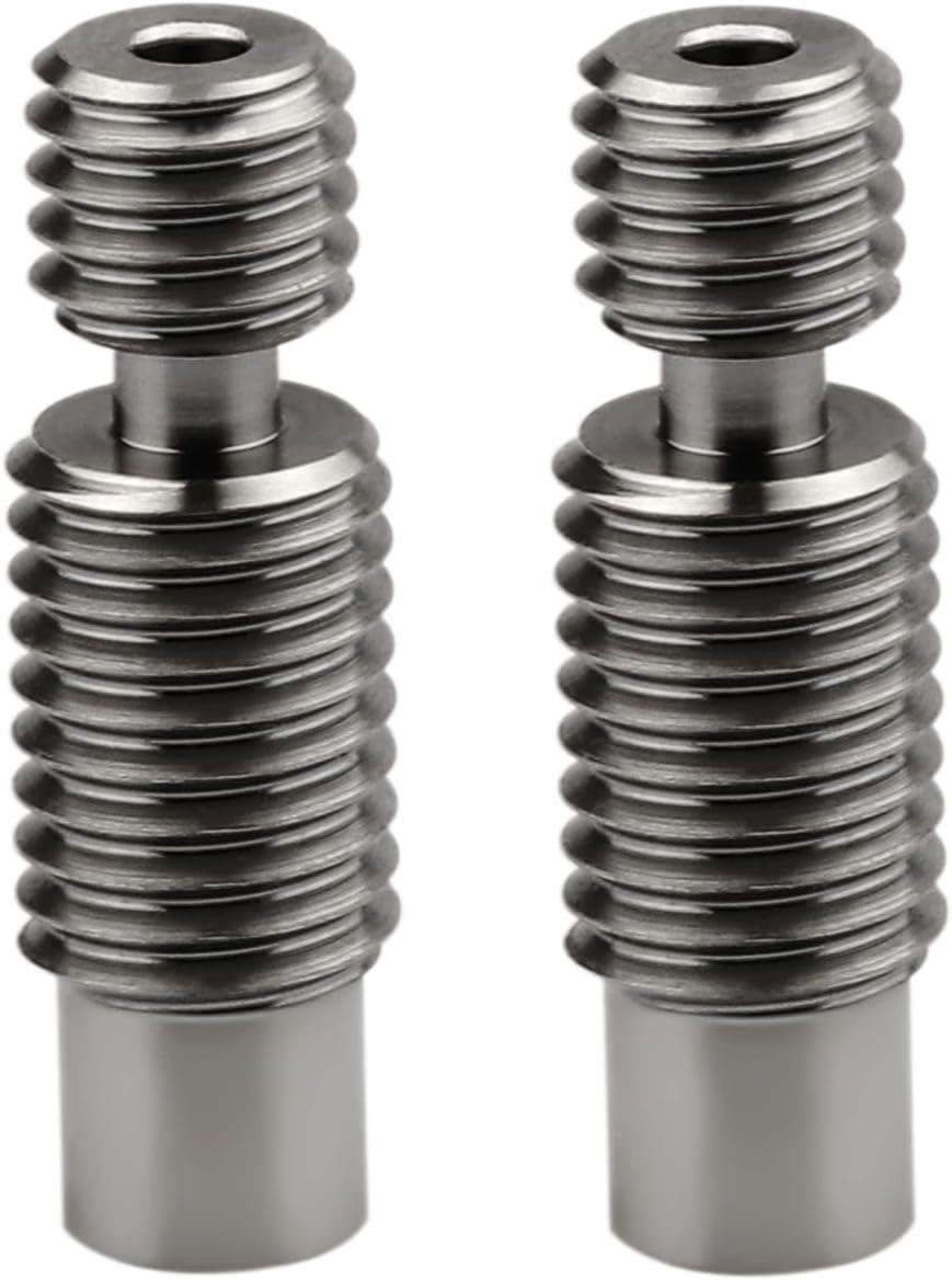 Pack of 2pcs 3D Printer Super Smooth Titanium Alloy Heat Break All Metal Thermal Barrel Feeding Tube Heatbreak Throat For 1.75MM V6 HOTEND and Titan Aero Extruder use