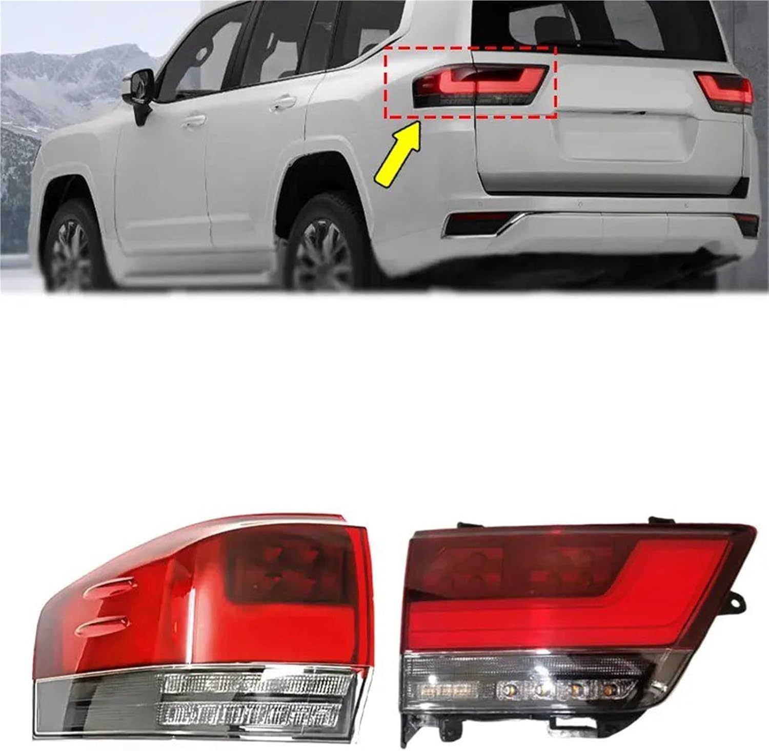 に適合するランド に適合するクルーザー LC300 22-24 リアテールライト シグナルブレーキランプ バンパー警告灯 防水(In