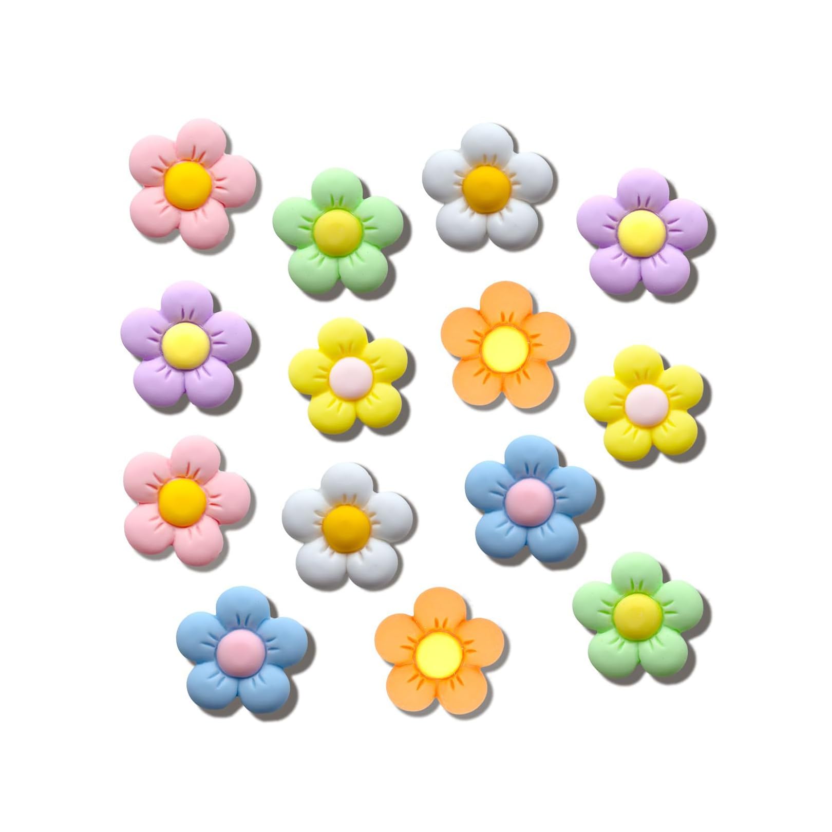 14Pcs Croc Charms for Kids,Girls Crocs Charm Flower Shoe Accessories Adults Cute Daisy Purple Large Flowers Shoes Badges Decorations,Summer Personalised Clogs Widgets Decoration,for Adult Girl Women