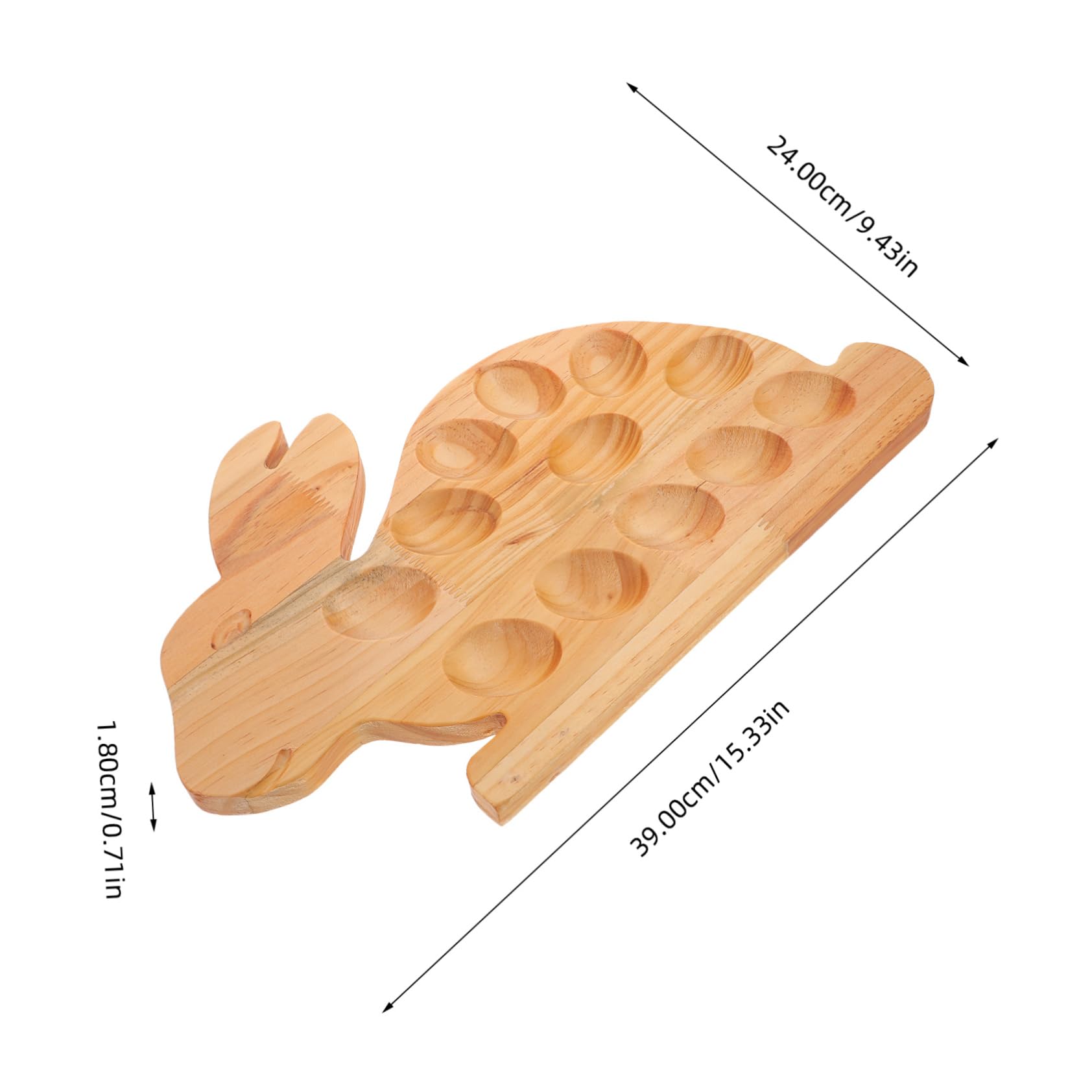 BRIGHTFUFU Bunny Shaped Wood Deviled Egg Platter Cute Wooden Egg Holder for Serving Deviled Eggs Decorative Tray for Celebrations and Gatherings