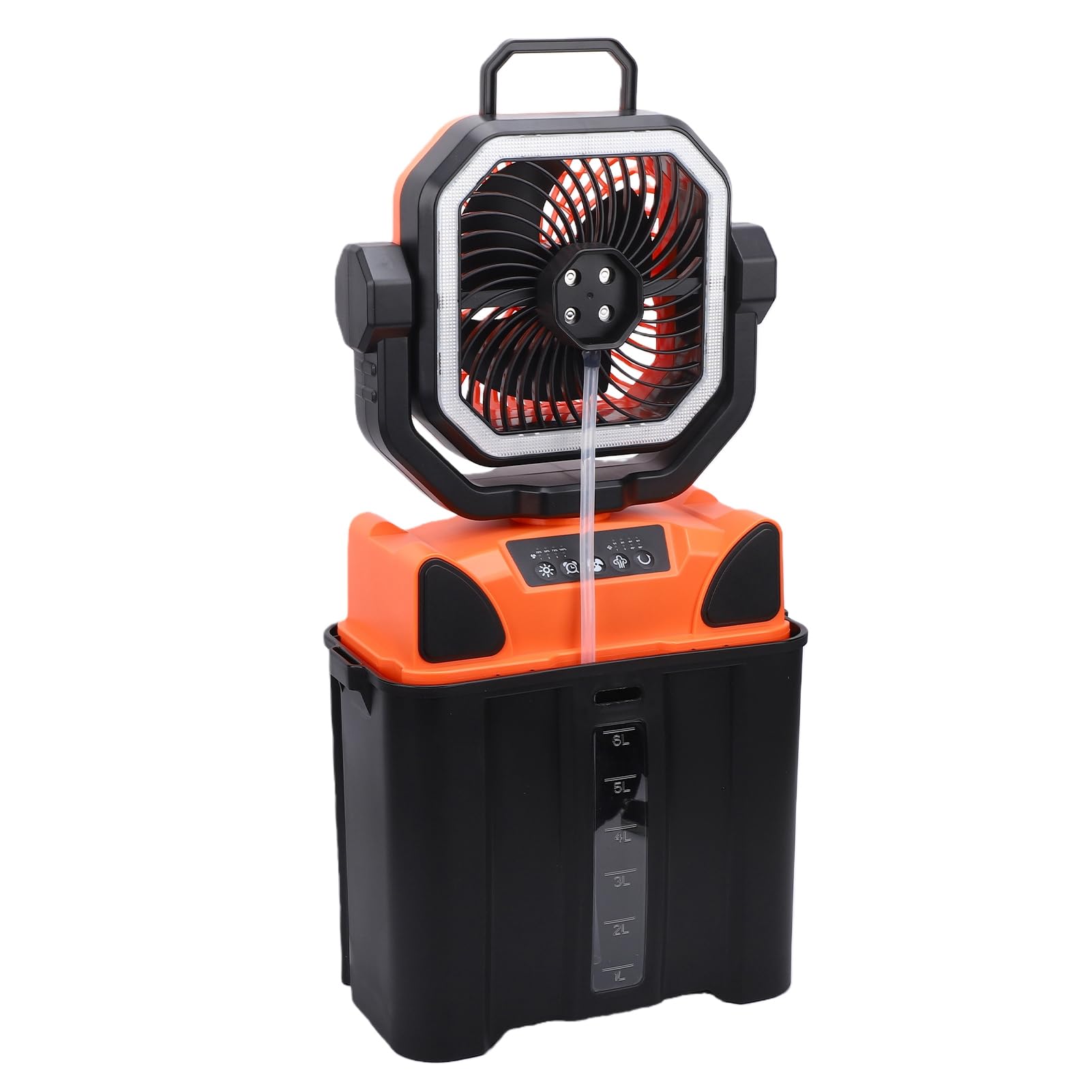 Alomejor Ventilatore da Campeggio Ricaricabile con Serbatoio Dell'acqua da 6 Litri Ventilatore Nebulizzante Portatile a velocità del Regolabile per attività All'aperto