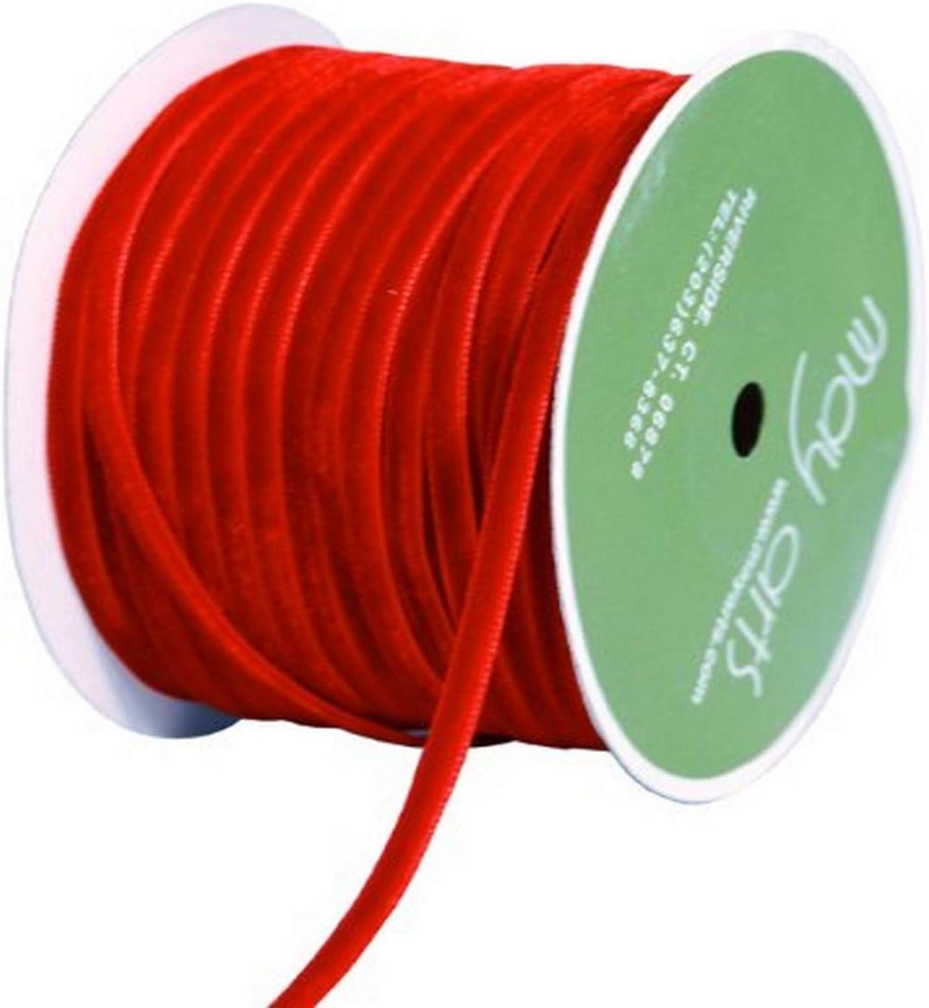 May Arts 1/8-Inch Wide Ribbon, Silver Velvet