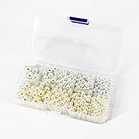 Vista 6 de Cuentas de perlas sin agujeros, 670 cuentas de perlas redondas para hacer ropa, bolsas de vestido de boda, faldas, cuentas, manualidades