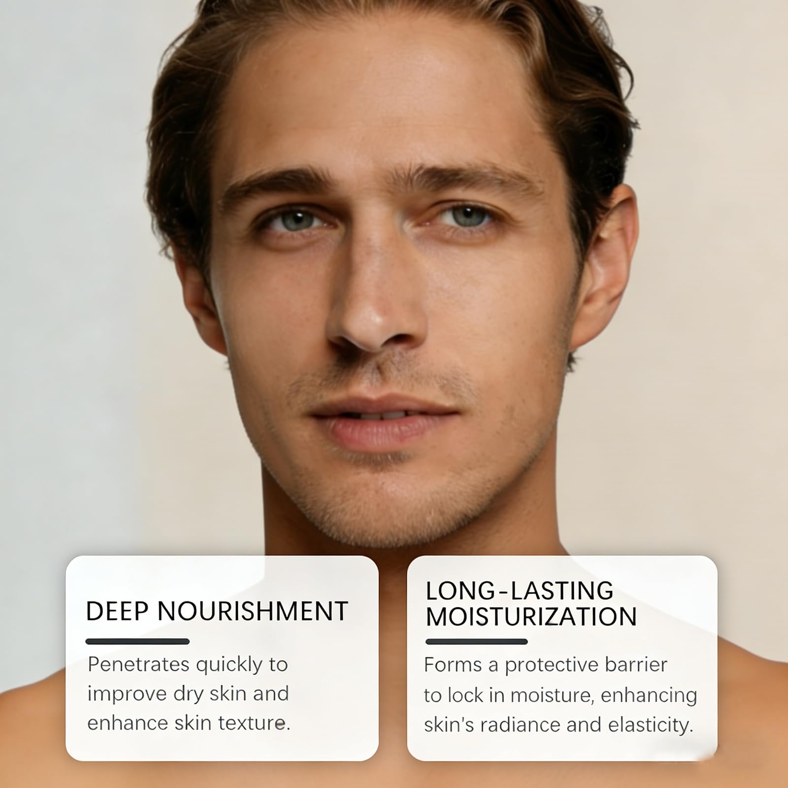Crema idratante viso 6 in 1 per uomini, crema anti-invecchiamento e sacche oculari per macchie scure, tonificare e sollevare il collo, lozione viso per uomini per idratare la pelle (6 pezzi)