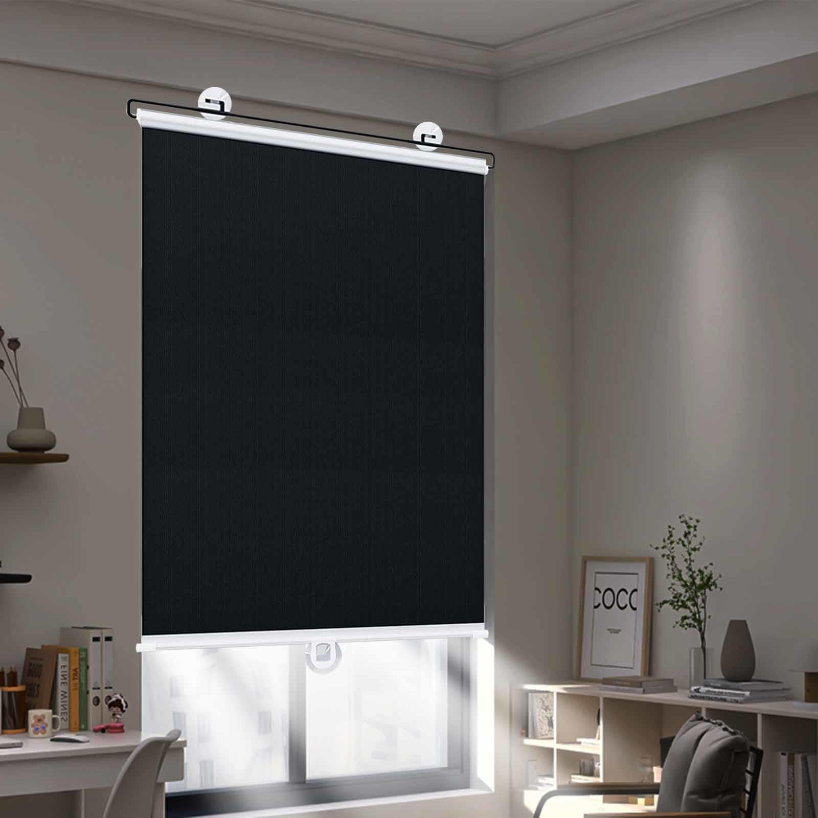 Tende A Rullo Con Ventose, Tende Oscuranti Isolanti, Tende Parasole Retrattili Per Il Balcone Tende Per La Privacy Per Casa E Auto Tende Isolanti Nere 45 X 125 Cm 88317773
