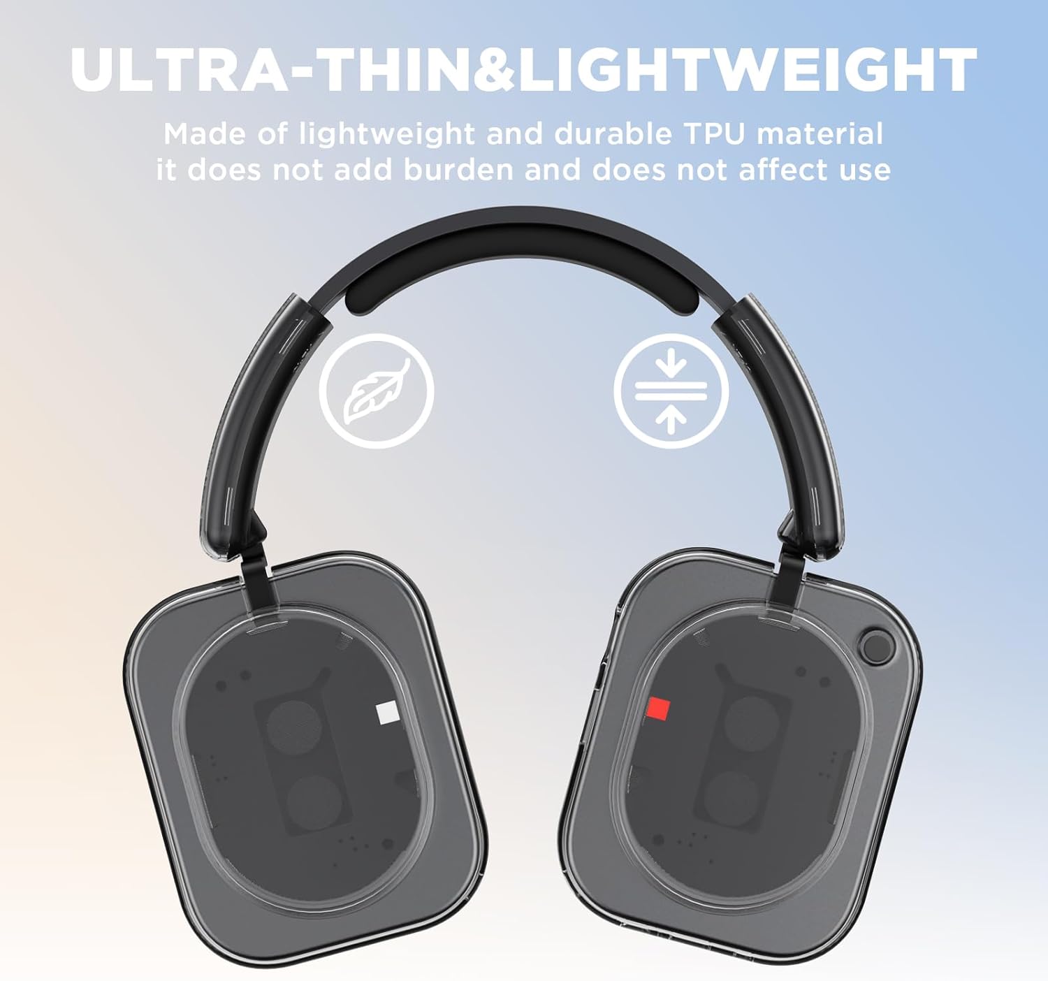 for Nothing Headphone (1) Shell Cover Protector, TPU Ear Cup Cover and PC Headband Compatible with Nothing Headphone (1),Anti-Scratch Ear Cap Headband Protective Accessories (Clear) - Image 5