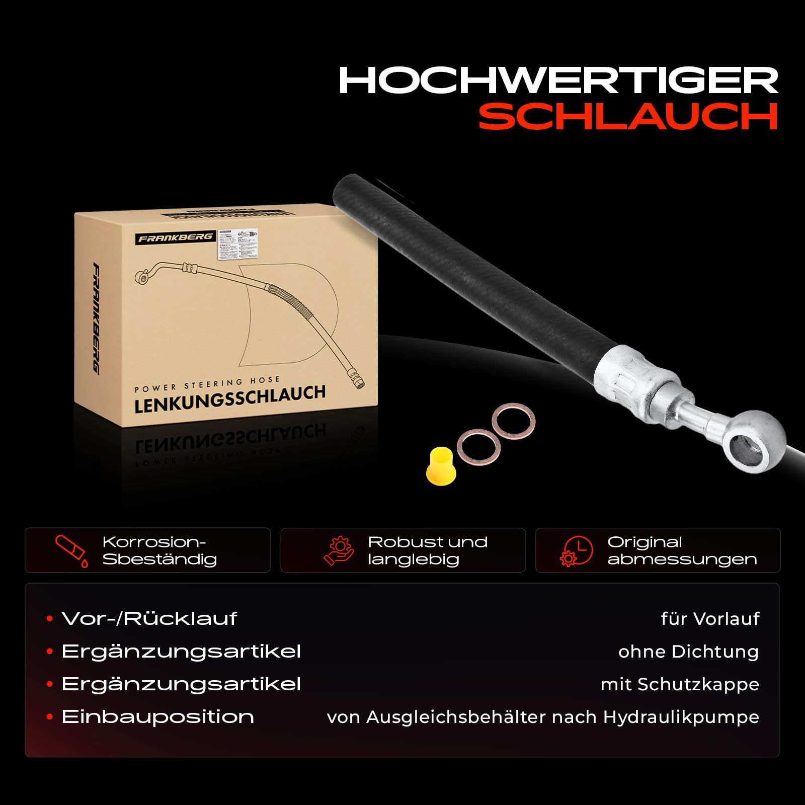 Frankberg Przewód kierowniczy, wąż hydrauliczny z 3 serwami E36 2,0 L-3,2 l 1990-1998 serii 3 Coupe E36 2,0 L-3,2 l 1991-1999 Z3 Coupe E36 3,2 l benzyna 1998-2003 zapasowa 419