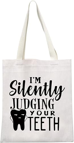 Regalo para dentistas, regalo para higienista dental, regalo para asistente dental, estoy juzgando silenciosamente tus dientes con cremallera para