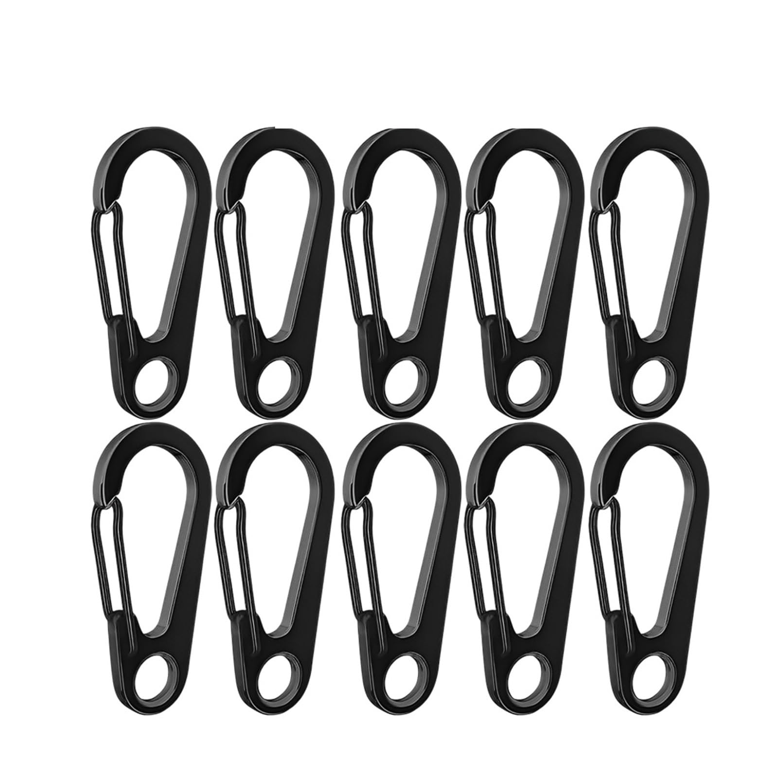 Spring Snap Hooks Connector, Multicolor Alloy Mini Snap Hook Keychain for Outdoor Use(Black(10pcs))