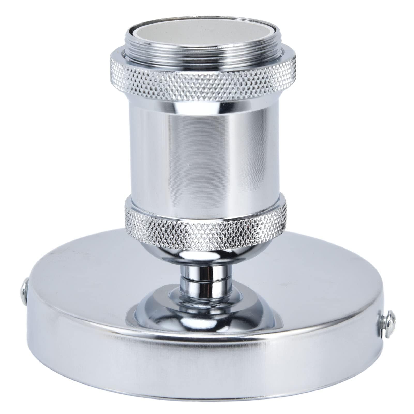 ViaGasaFamido Douille de Lampe E26 E27 Style Industriel Vintage avec Interrupteur, Aluminium et Fer, Argent, 85mm Hauteur, 100mm Diamètre, pour Cuisine Chambre Salon