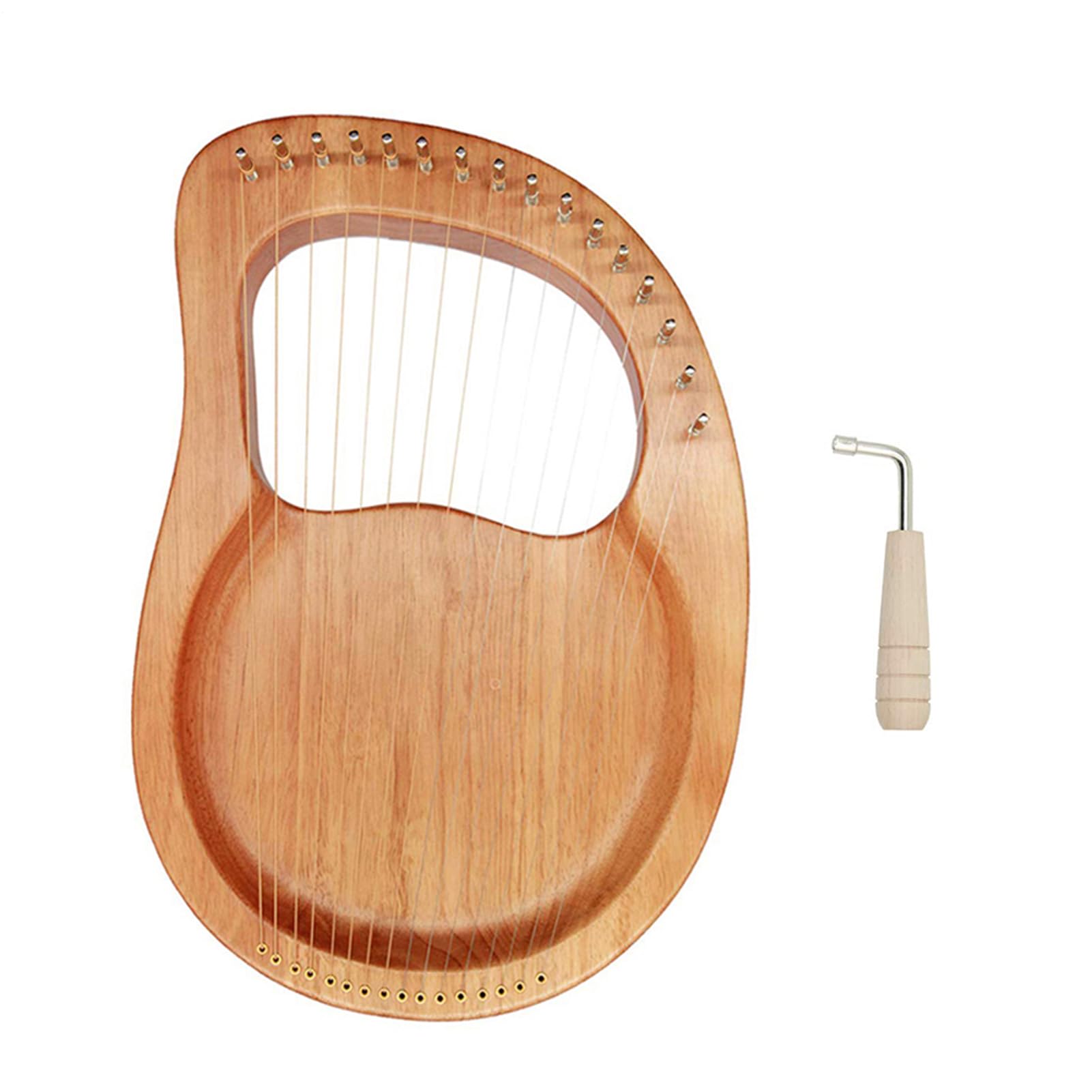 Strumento Lyre Harp Cordofono A 16 Corde Folk Mogano Lyra Harpette Musica | Furgone, Regolazione, Custodia Trasporto Risonatore, Pratico Per Studenti Principianti