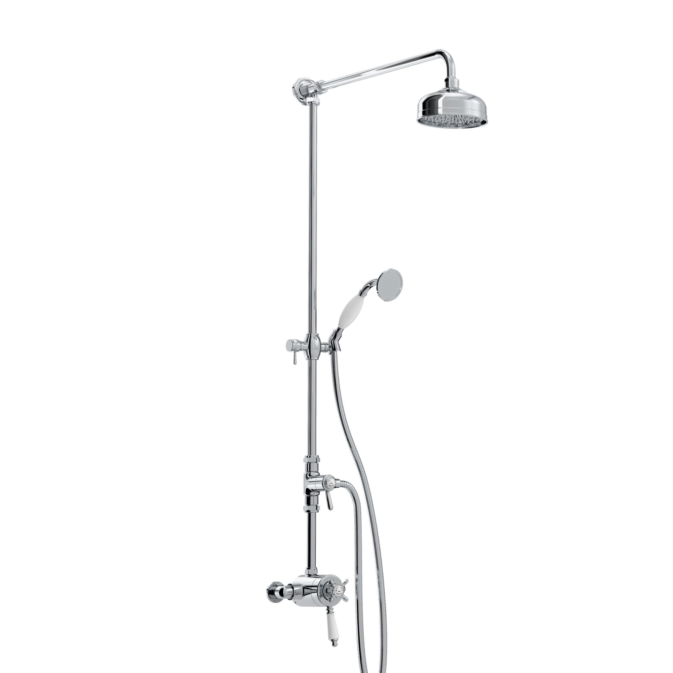 Bristan 1901 Exposed Concentric Chrome Shower Valve Diverter And Rigid Riser Kit from B&Q