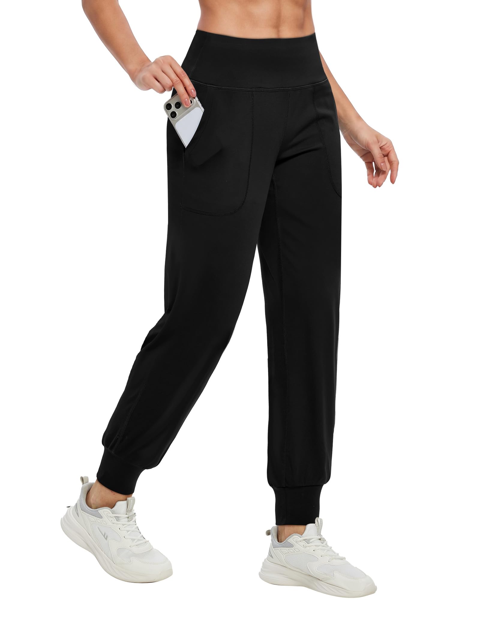 Women's Joggers Pants 27" High Waisted Athletic Workout Sweatpants for Lounge Running Yoga Gym