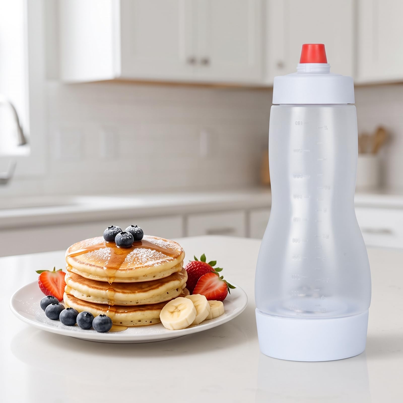 OTraki 2 bottiglie dispenser per pastella per pancake con whiskball e