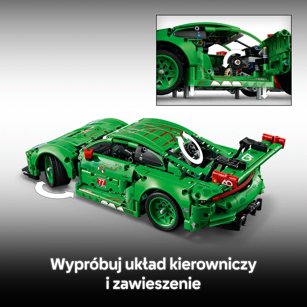 LEGO Technic Samochód Porsche 911 GT3 R REXY AO Racing 42224 | Model samochodu, klocki konstrukcyjne, prezent dla fana motoryzacji 11+, zestaw edukacyjny dla dzieci, 1313 elementów