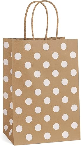 Miniatura 1 de BagDream Bolsas pequeñas de regalo de papel, 25 unidades, 5.25 x 3.75 x 8 pulgadas, bolsas de papel kraft con asas, bolsas de papel de estraza