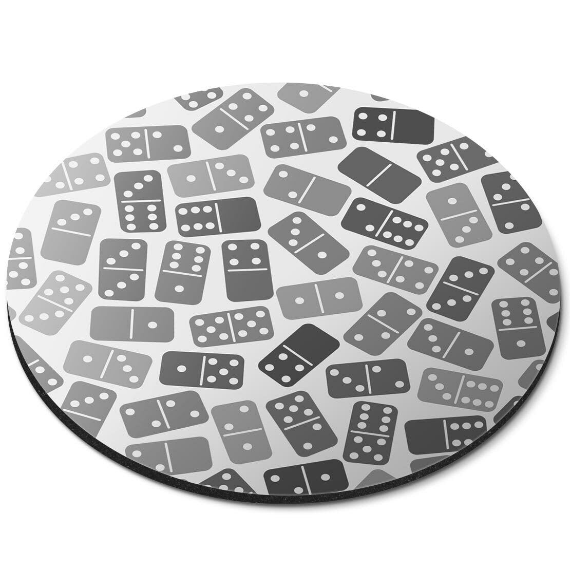 APSRA Round Mouse Mat (bw) - Dominoes Domino Retro Game #39049Printed Rubber Mouse Pad Home and Office Use, Non Slip