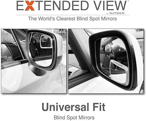 Miniatura 2 de NXTGEN - Espejos de punto ciego de visión extendida, ajuste universal, cristal real, los espejos de punto ciego más claros del mundo, hechos de los