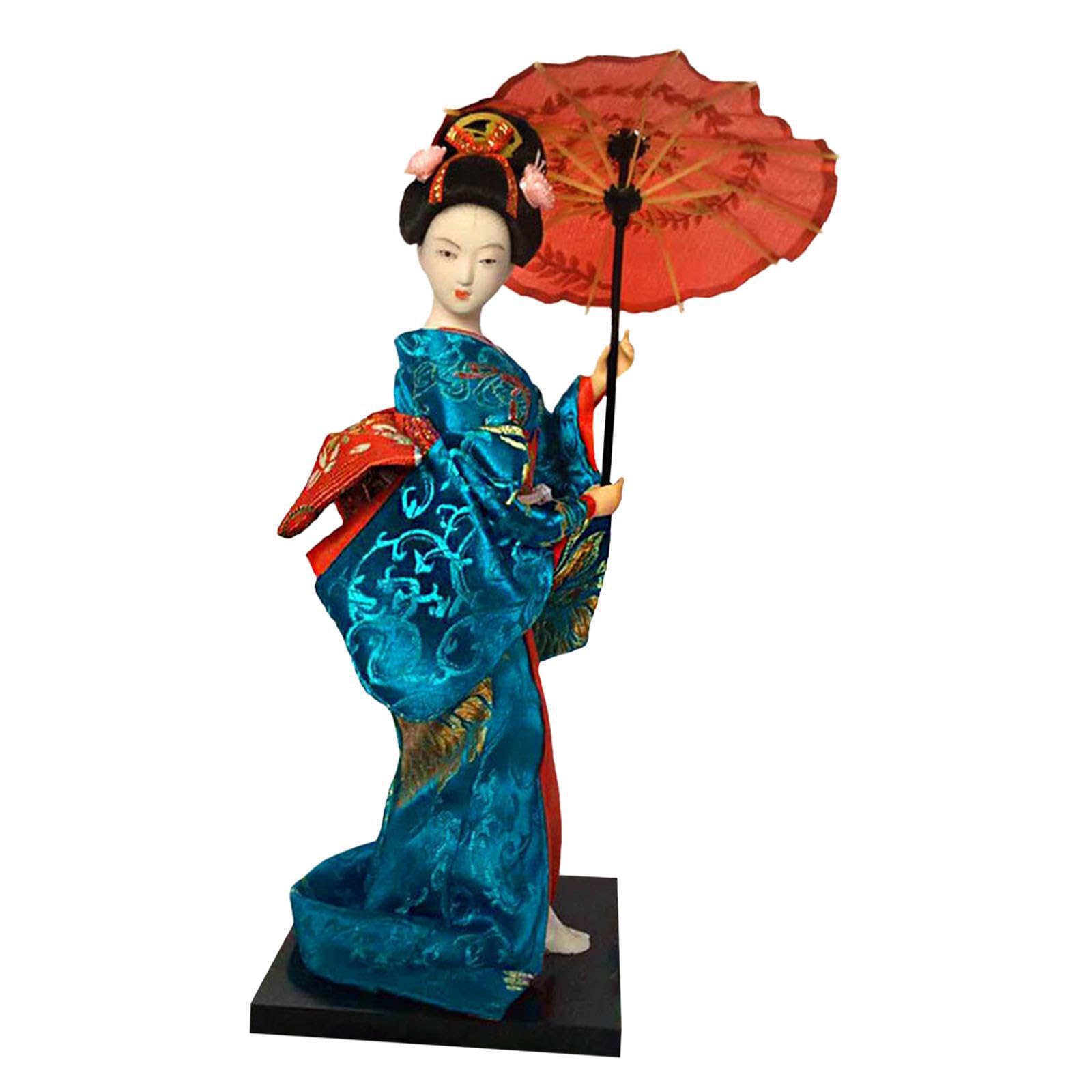 Alcxazs Exquisite Handicraft Statuette Japanese Kimono Geisha Doll, Style B