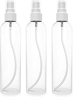 BRIGHTFROM Fine Mist Spray Bottles 8 oz, Empty Refillable Containers - Essential Oils, Disinfectant Spray, Water - Pack of 3