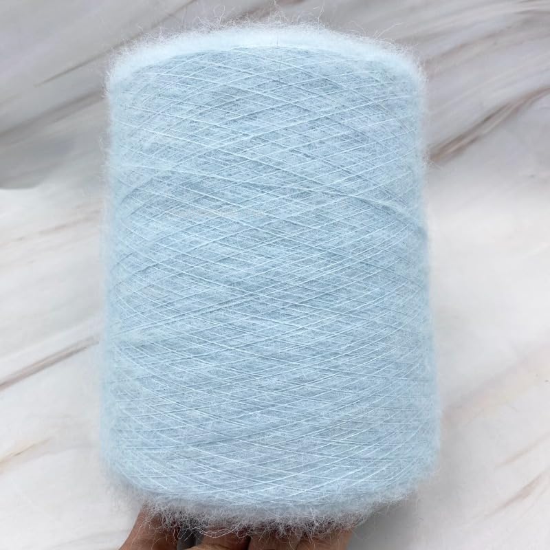 Hilo de mohair suave - Ovillos de 500-950 g for crear bufandas, suéteres y chales hechos a mano - Suministros for tejer sin enredos(Young Green)