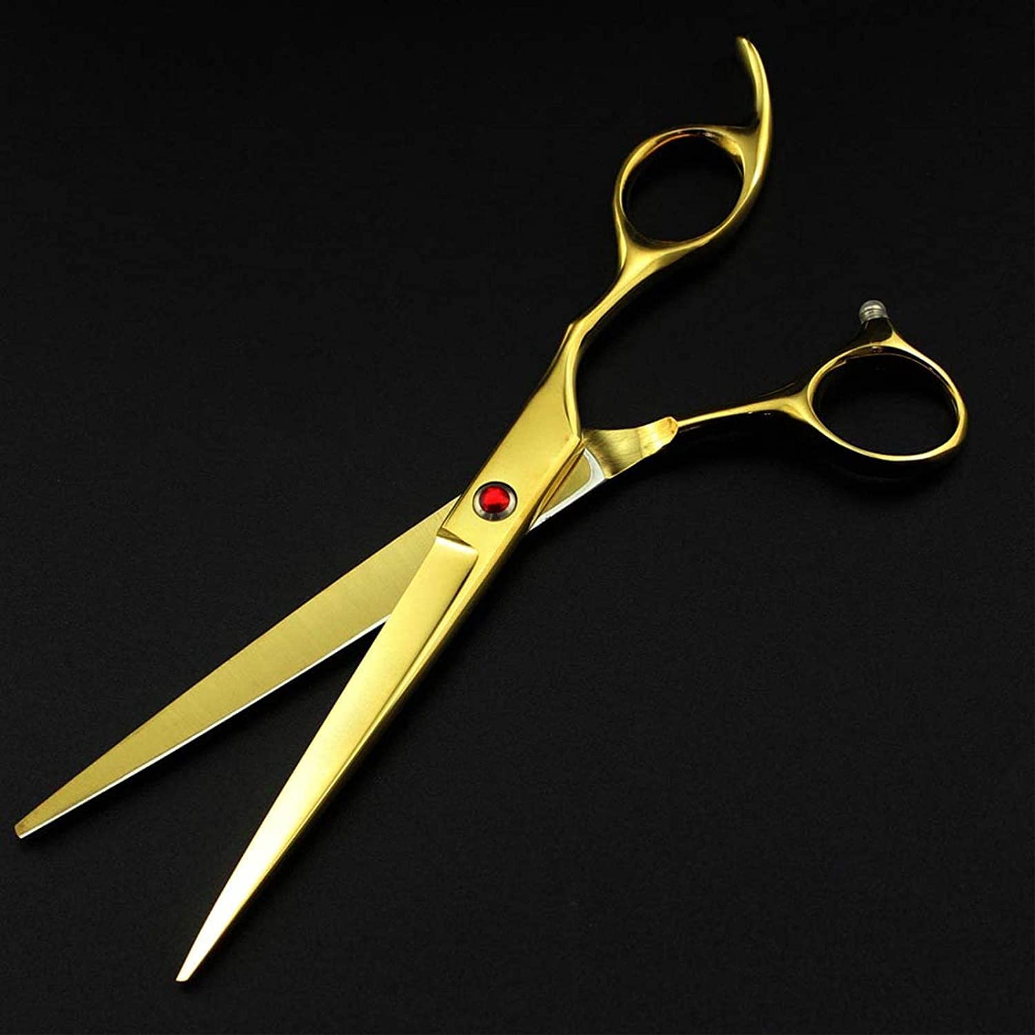 Tijeras Peluqueria Canina, Tijeras de granos de acero inoxidable de 7 pulgadas Sácasas de gruelvas hacia arriba hacia abajo Curved Tijeras de borde afilado Animales de gato Corte del pelo