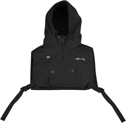 Croogo Chaleco táctico corto para hombre, estilo casual, para el aire libre, hip hop, sin mangas, con capucha, resistente al viento, ligero, para