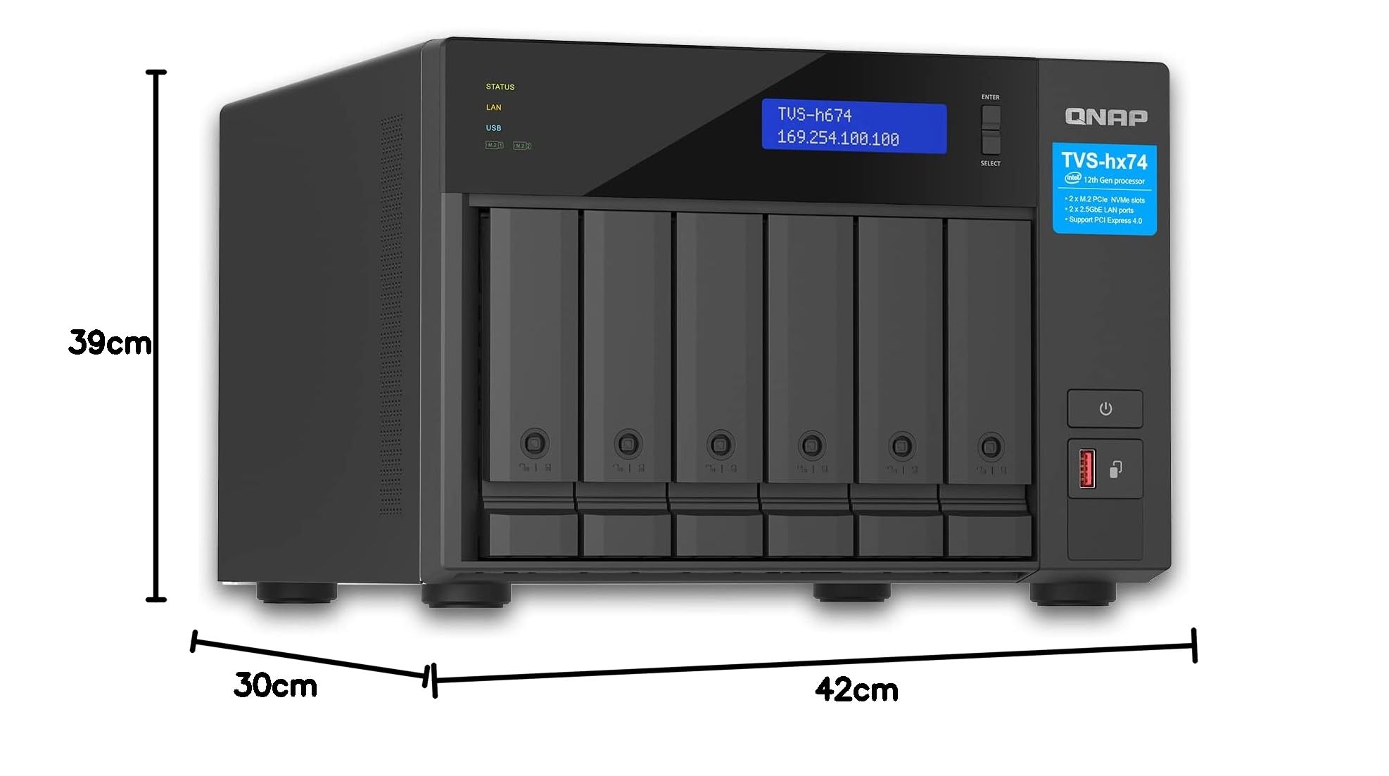 Qnap TvS-H674 - Server Nas - 6 Alloggiamenti - Sata 6gb/s