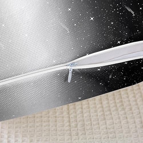 Feelyou Ombre Black Grey White Galaxy Throw Pillow Covers For Couch Sofa Bed, Set Of 2 Modern Decorative Pillows Cushion Covers, Abstract Art Space Outer Sky Pillow Inserts Not Included, 18X18 Inch #TOP4