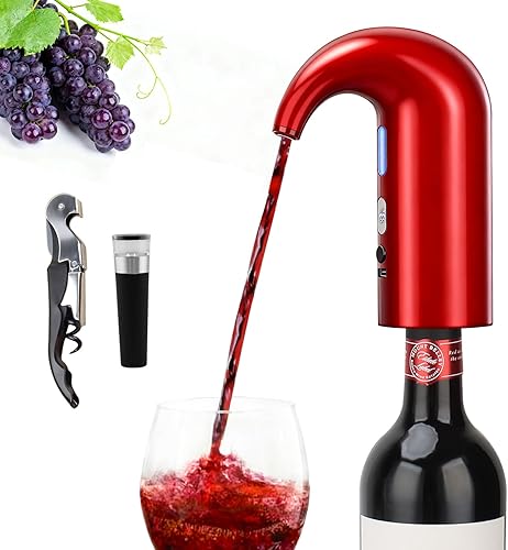 Juego de Dispensador Aireador de Vino Eléctrico – Decantador y Vertidor de Vino Automático con Pantalla LED, Control de Vaciado Inteligente de Set