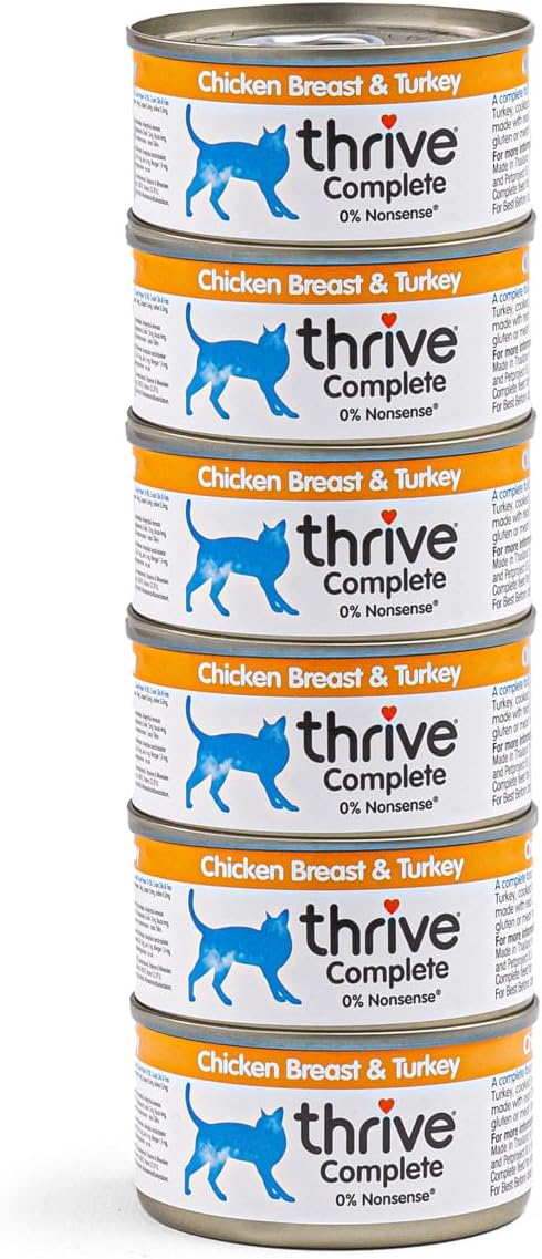 Thrive Cat Food Complete Chicken and Turkey, Pack of 6, 75 g