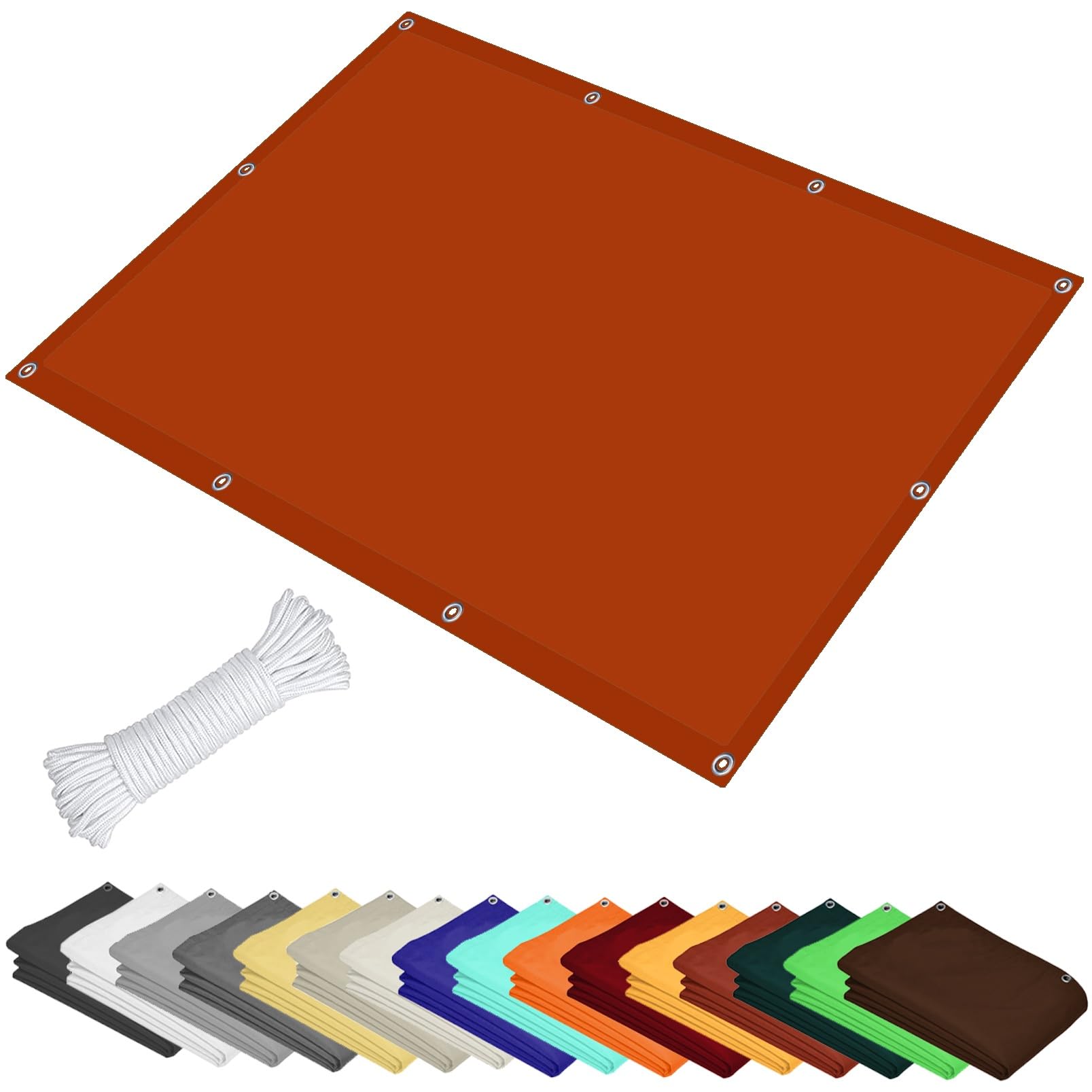 GLDYTVF Waterproof Sun Sail Shade 1.6x3.6ft Rectangular Outdoor Canopy for Garden Patio Lawn Rust Red