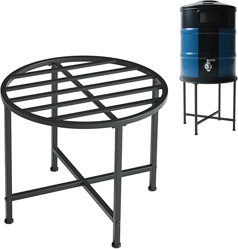 Soporte de barril de lluvia de acero inoxidable resistente, soporta barriles de plástico de 455055 galones, resistente a la intemperie al aire