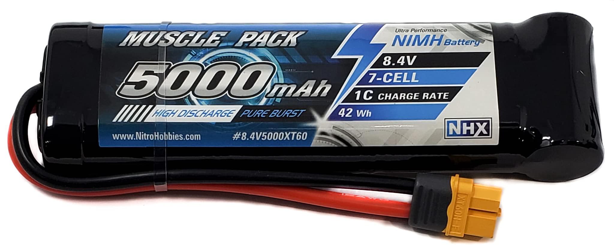 Amazon.com: NHX Muscle Pack 8.4V 5000mAh 7-Cell Nimh Battery w