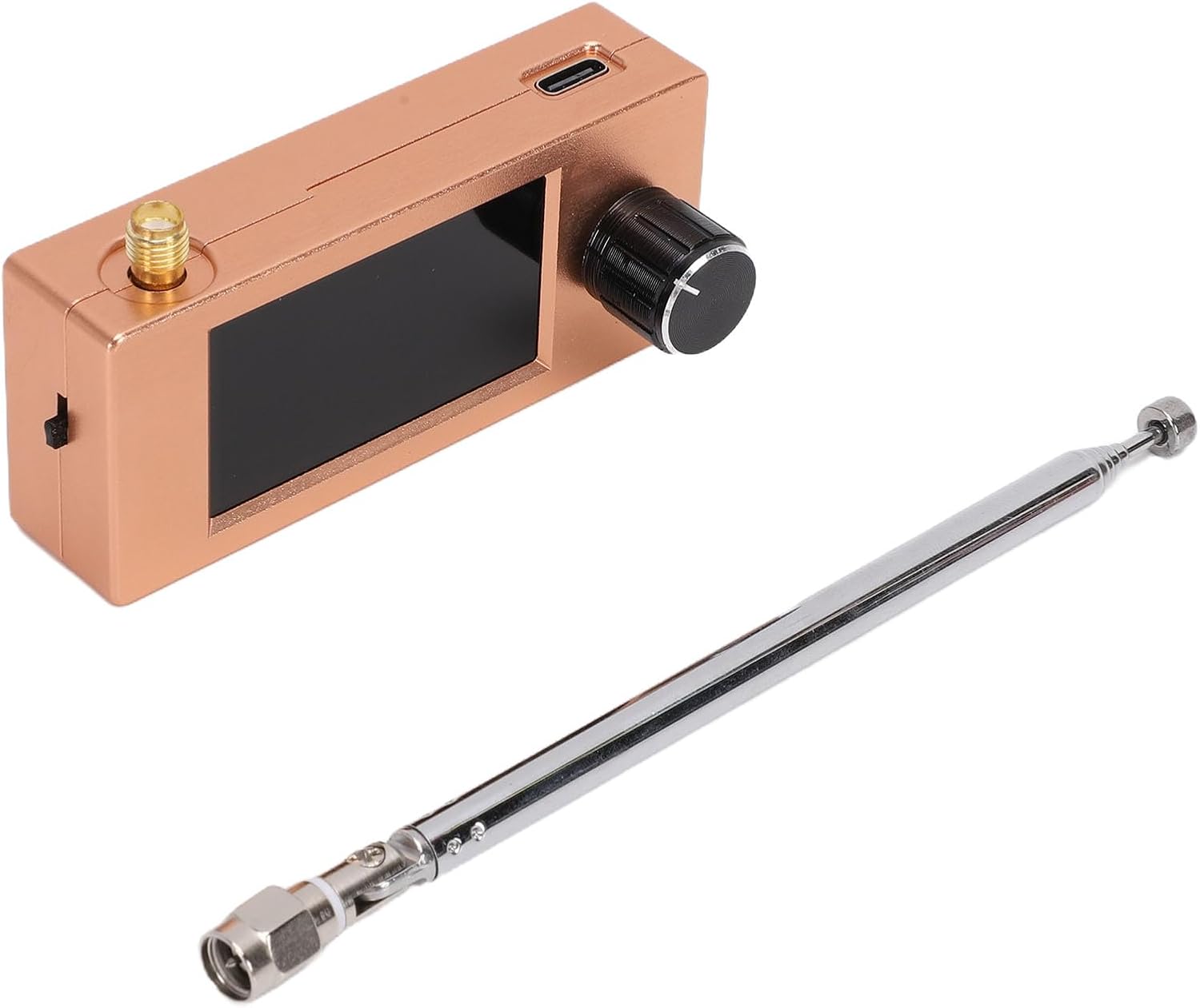 Diyeeni Portable Radio Pocket AM FM SW LW Receiver with SI4732 Chip 1.9inch Screen 800mAh Battery for Outdoor Indoor Travel Camping (Gold)