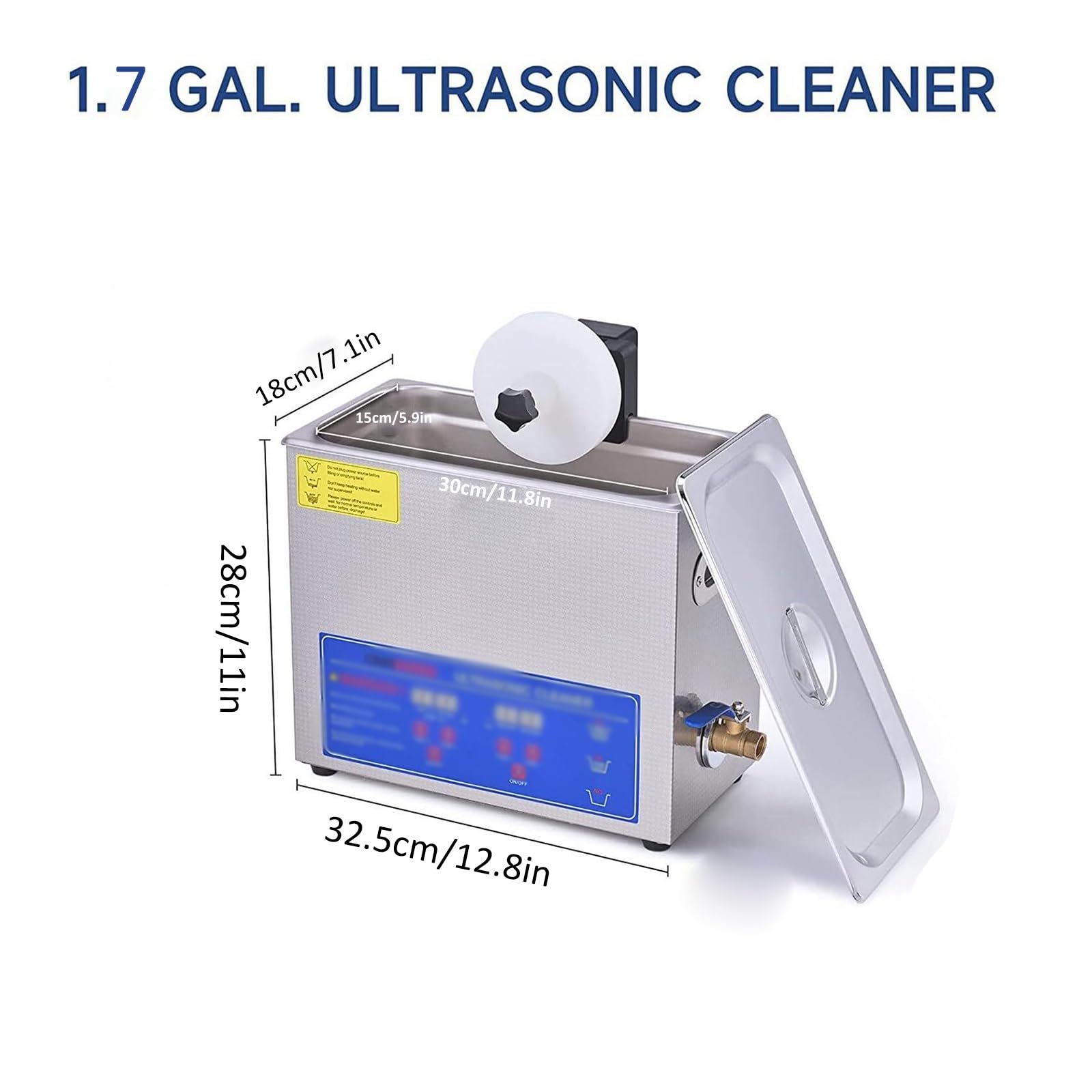 Máquina de limpieza ultrasónica, limpiador ultrasónico de discos, limpiador de vinilo portátil de 6,5 L, temperatura ajustable, pantalla digital, limpiador ultrasónico de acero inoxidable pa