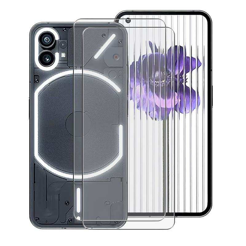 KJYF For Nothing Phone 1 Screen Protector Tempered Galss, [2 Pack] High Clear [9H Hardness] [Bubble Free] Screen Tempered Glass Protective Film for Nothing Phone 1 6.55 Inch.