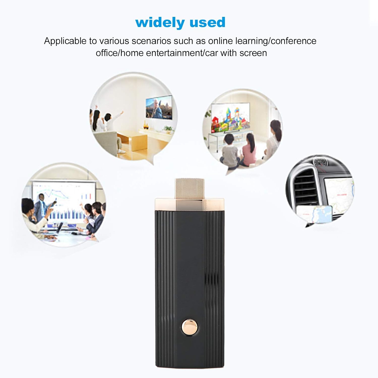 Yoidesu Same Screen Device, Built in Antenna Design 1080P Wireless Display Mirroring, with Wide Compatibility for Smartphone Tablet Laptop Online Learning Conference Office Home