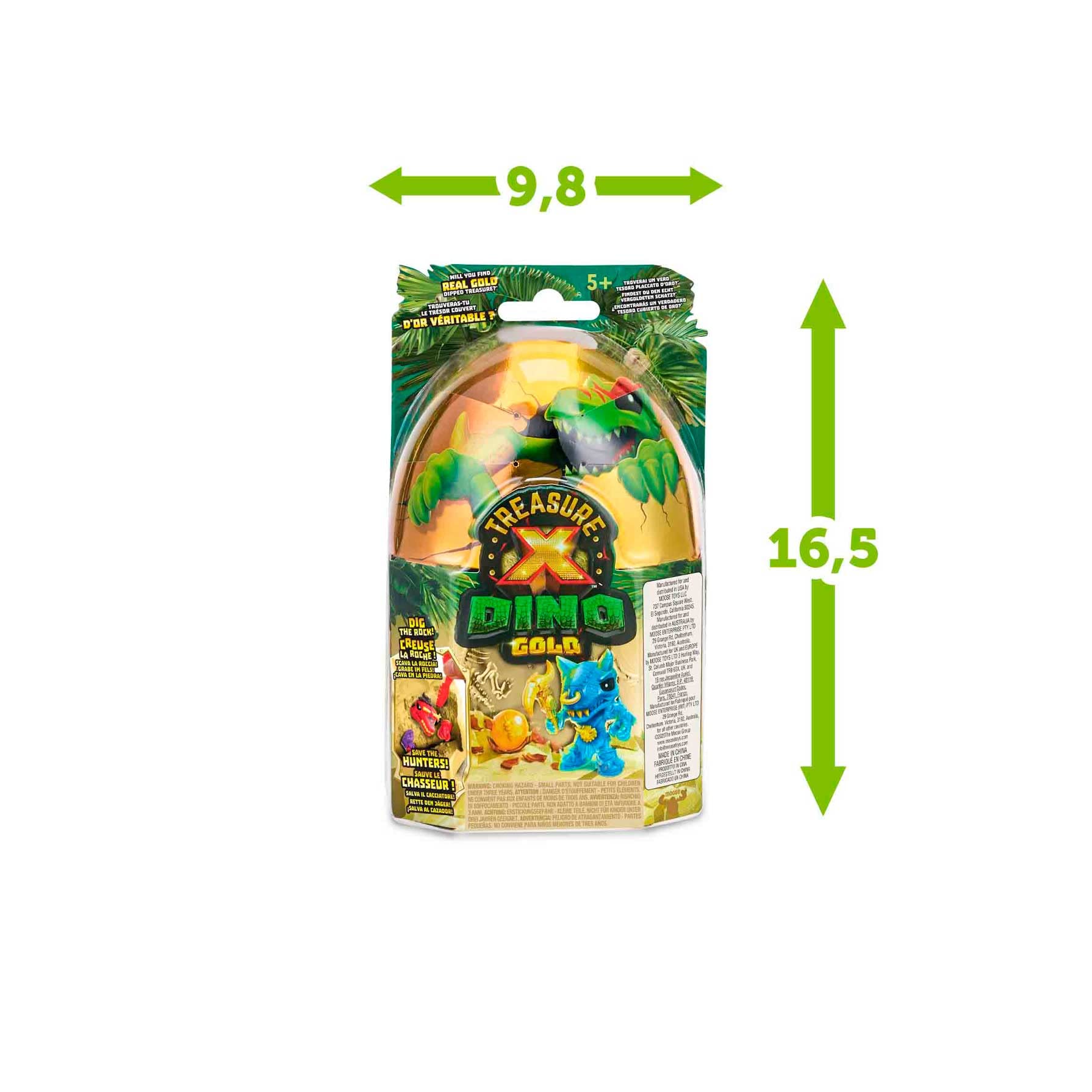 Treasure X Dino Gold Hunter - Kit De Excavación Con 8 Niveles Y 12 Mini Dinosaurios Para Coleccionar (envío Aleatorio)